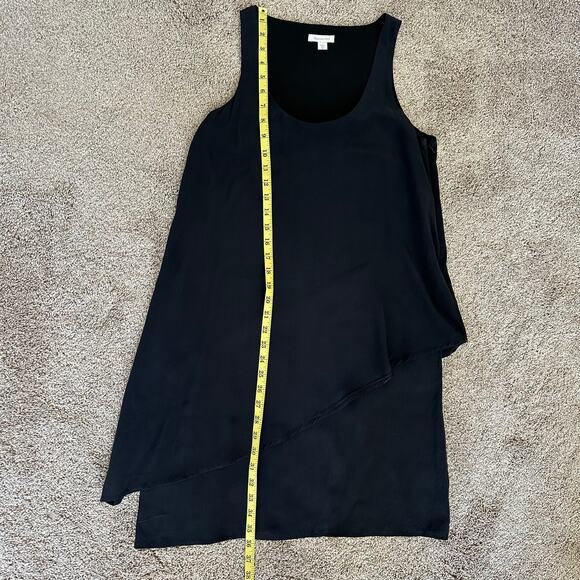 Garnet Hill 100% Silk Dress Sleeveless Tiered Shift Black 6 Minimalist Classic - Picture 10 of 10